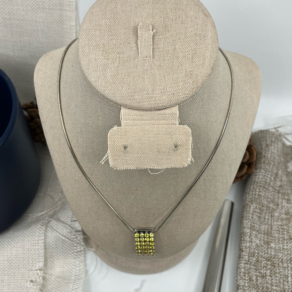 Paul Klecka Sterling Silver Diamonique Pendant Necklace – Pink & Yellow Stones - Picture 11 of 16